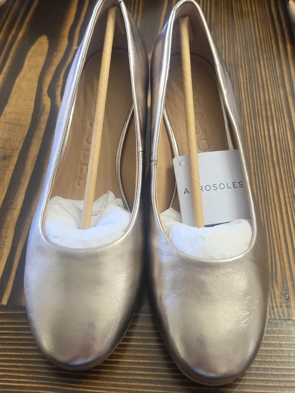 AEROSOLES Metallic Silver Rounded-Toe Heels